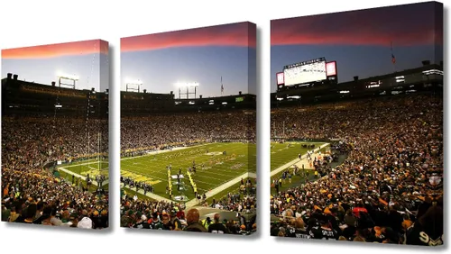 Vista 73 de TUMOVO MetLife Stadium - Decoración de pared de Nueva York, 3 piezas, lienzo, arte de pared para decoración del hogar, juegos de fútbol americano