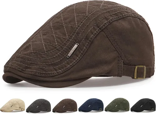 Vista 8 de Initlove Gorra de algodón para hombre, boina de hiedra de algodón para conducir