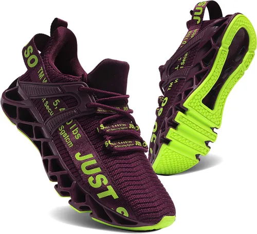 Vista 17 de Umyogo Zapatos deportivos, antideslizantes, para caminar, para mujer 1-1Púrpura