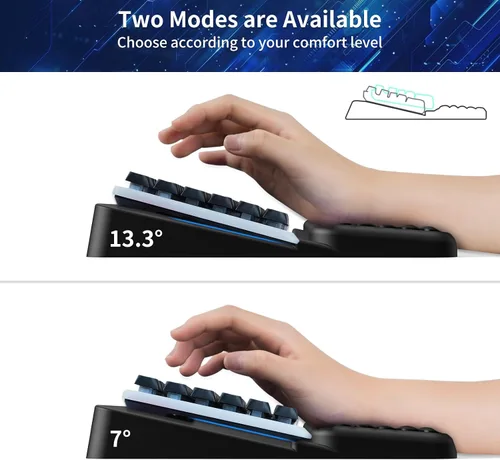 Vista 5 de Soporte de teclado para escritorio, reposamuñecas para teclados, soporte ergonómico para teclados para trabajar fácilmente, almohadilla de muñeca
