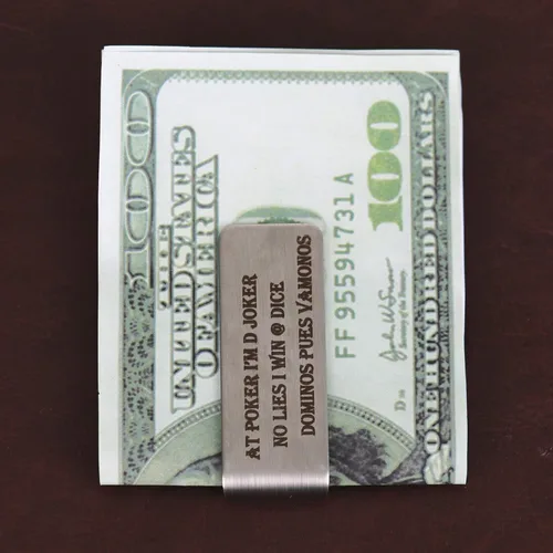 Vista 3 de Clip de dinero personalizado de acero inoxidable personalizado con grabado gratuito para papá y marido