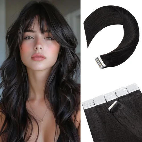 Vista 17 de Rich Choices Extensiones de cabello humano con cinta, 40 unidades, 3.53 oz, 100% Remy, extensiones de cabello humano real, extensiones de cabello