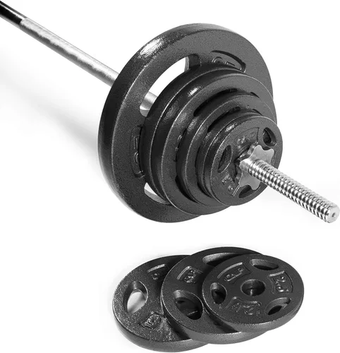 Vista 3 de CAP Barbell - Placa de peso de agarre estándar de 1 pulgada Tamaños de 1.25 a 50 libras Negro
