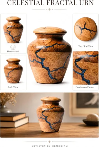 Vista 4 de Urna pequeña de recuerdo para cenizas humanas – Mini urna de madera hecha a mano (20 cu pulgadas) para compartir cenizas – Urna conmemorativa