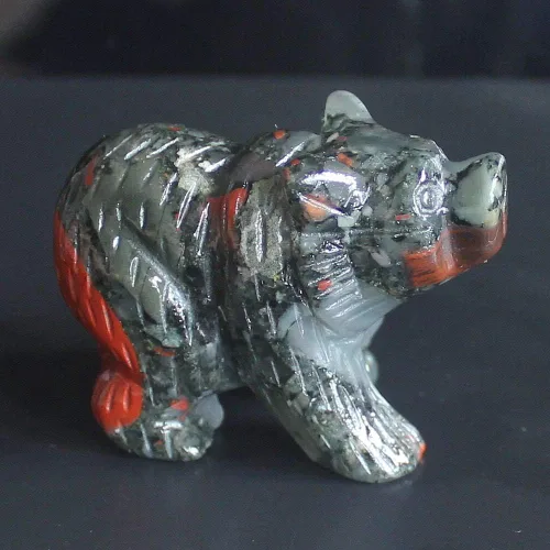 Vista 18 de Figura de oso de cristal tallada a mano de 2 '' talla de animal (ágata de encaje loco 2)