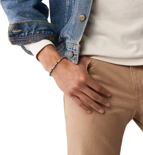Vista 3 de Fossil - Brazalete de acero inoxidable y cuentas, para hombre