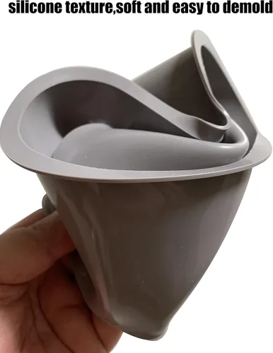 Vista 3 de Molde de Silicona para Macetas de Suculentas de Forma Ovalada Más Grande, Forma Ovalada 17.8 x 8.4 cm (L x A), Modelo de Silicona para Macetas