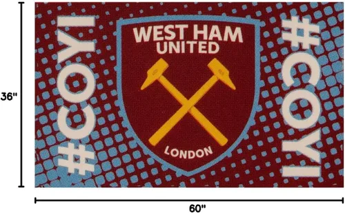 Vista 5 de West Ham United Bandera Come On You Irons de 5 x 3 pies - Auténtica EPL