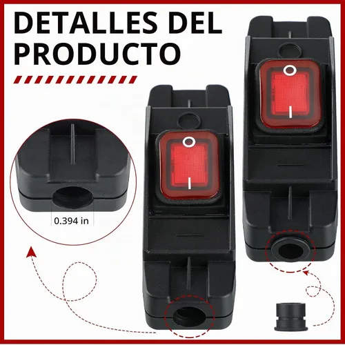 Vista 3 de Kingdder 2 unids impermeable en línea interruptor de cable Ac/dc 12v-250v