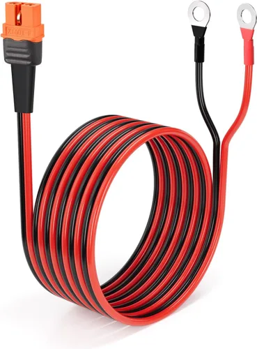 Vista 9 de ELFCULB Cable XT60i a terminal de anillo O, cable XT60i hembra de 10AWG a conector de anillo O con alambre puro estañado, para batería RC, estación