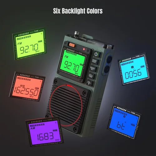 Vista 6 de Raddy Radio de onda corta con control de aplicación RF75A, radio portátil de onda corta AM/FM/VHF/SW/WB, radio de bolsillo recargable con antena
