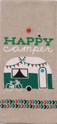 Vista 2 de Kay Dee Designs Camping Adventures Chambray juego de toalla - 1 Happy Camper y 1 I Heart Camping