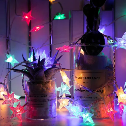 Vista 8 de Minetom Luces de Cadena de Estrellas para Dormitorio - 33 pies Luces de Cadena de Estrellas que Cambian de Color con Enchufe, con Control Remoto
