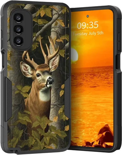 Vista 70 de para Moto G Play 4G 2024, funda de dos capas híbrida resistente y a prueba de golpes, PC duro + silicona suave protectora para Motorola Moto G Play
