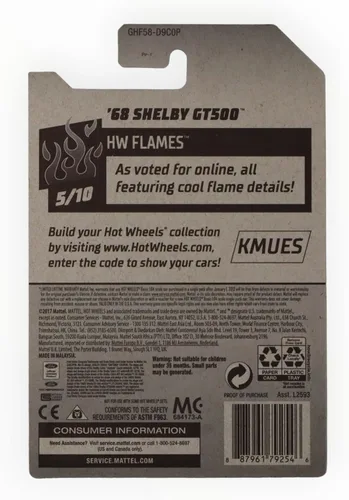 Vista 2 de Hot Wheels Shelby GT500 '68, [púrpura] 169/250 Flames 5/10