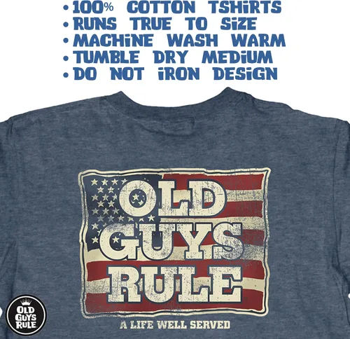 Vista 3 de OLD GUYS RULE Camiseta gráfica para hombre, A Life Well Served - Día de los Caídos, Día de los Veteranos - Camiseta patriótica para militares