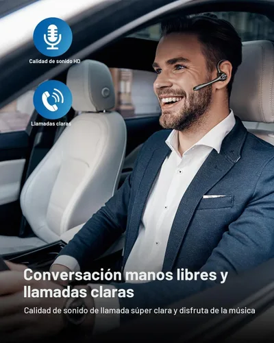 Vista 6 de Auriculares inalámbricos con Bluetooth, auriculares de botón con cancelación de ruido, micrófono manos libres, tiempo de espera de 160H, auriculares