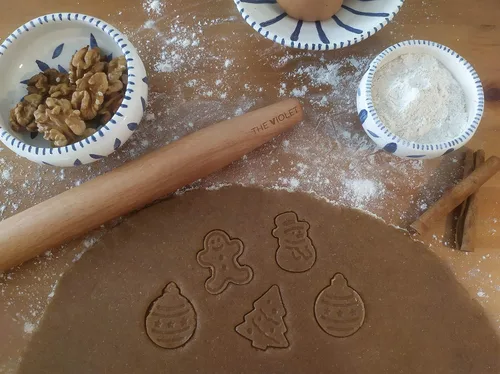 Vista 6 de THE VIOLET Rodillos franceses de madera para hornear, fondant, pasta, masa, pasta, pizza, galletas, rodillo de madera, diseño cónico de 17 pulgadas