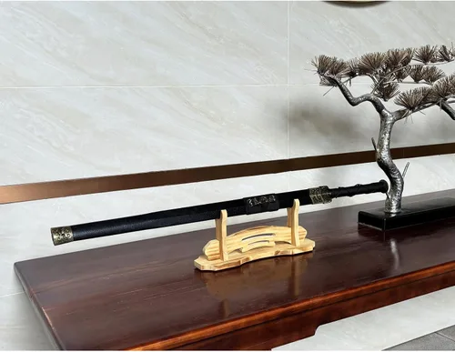 Vista 2 de BiJun Soporte de espada Katana, soporte para espada Samurai, soporte para espada Katana, soporte para sable de luz, gancho montado en la pared