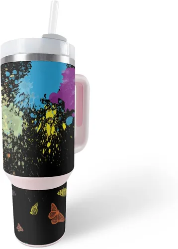 Vista 26 de MightySkins Skin - Vaso de vinilo compatible con Stanley The Quencher H2.0 FlowState de 40 onzas, color turquesa sólido, funda protectora, duradera