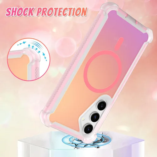Vista 20 de Bonoma - Funda compatible con Samsung Galaxy S21 Plus, diseño de corazón con purpurina, color rosa Support for MagSafe, Plating Magnetic Case TPU