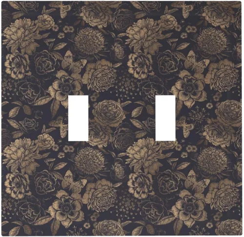 Vista 54 de William Morris Floral Boho Azul Medianoche Azul Bohemio Flor 1 Banda Dúplex Cubierta de Salida Decorativa Receptáculo Único Interruptor Eléctrico