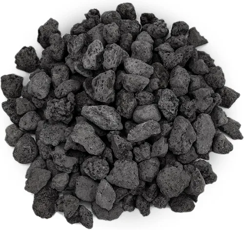 Vista 11 de Mr. Fireglass Roca de lava negra de 10 libras para fogata, 0.2 a 0.3 Negro