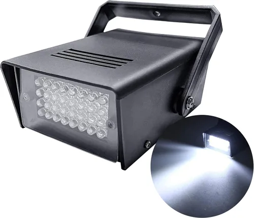 Vista 10 de Paquete de 2 luces estroboscópicas de discoteca para fiesta, 32 mini luces LED estroboscópicas para fiestas, luces estroboscópicas enchufables