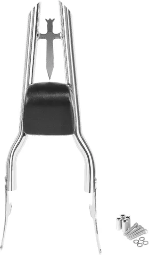 Vista 9 de Respaldo Sissy Bar Cromado Desmontable con Almohadilla Trasera para Pasajero para Modelos Harley Davidson Touring 2009-2024 Street Glide, CVO Road