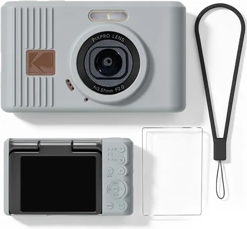 Vista 8 de Funda de silicona para cámara digital Pixpro C1 con cubierta extraíble para lente y protector de pantalla y cordón para accesorios pixpro C1