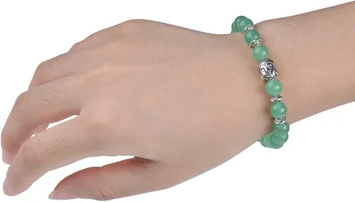 Vista 4 de Joya brazalete con gemas redondas de 8 mm, brazalete para los chacras, regalo de cumpleaños