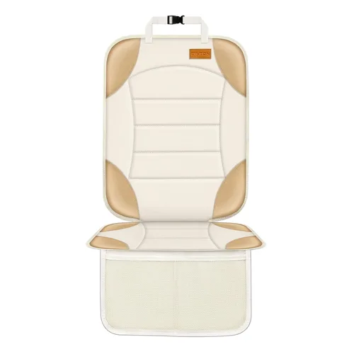 Vista 11 de Siivton Protector de Asiento de Coche para Asiento de Niño, Funda Impermeable para Asientos de Cuero y Tela, 2 Bolsillos de Malla, Fondo Negro