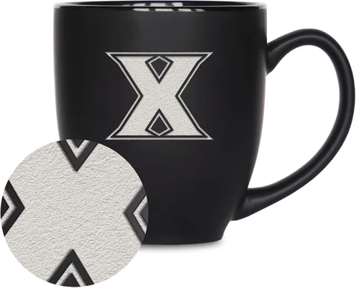 Vista 268 de Rico Industries - Taza de cerámica mate negra con grabado láser estándar de 15oz para NCAA (escuelas T & U) - Para bebidas calientes o frías