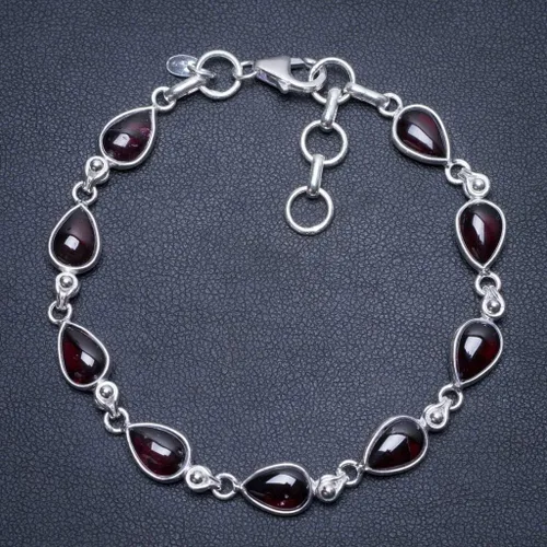 Vista 2 de Pulsera de plata de ley 925StarGems (TM) Amatista Natural Hecho a mano única 7734