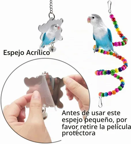 Vista 2 de Juguetes de cacatúa, periquitos para pájaros, accesorios de jaula de periquitos ESRISE