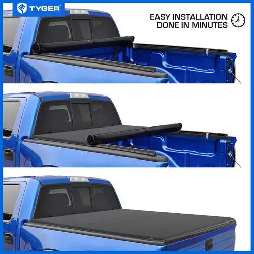 Vista 7 de Tyger Auto T1X - Cubierta enrollable suave para caja de camioneta compatible con Chevy Silverado GMC Sierra 1500 2014-2018; 2019 LD/Limited 5 pies