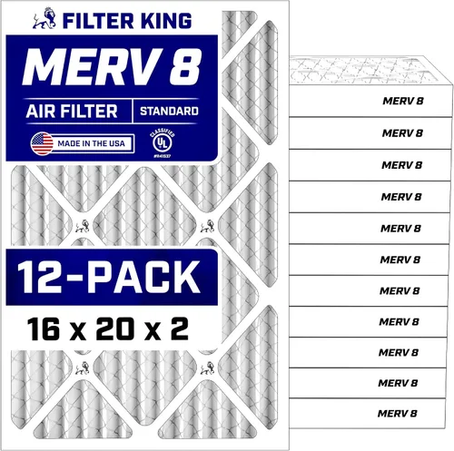 Vista 8 de Filter King Filtro de aire de 5.88 x 12.13 x 1 (MERV 8) (paquete de 12) filtros de horno de CA para control de polvo y alergias, fabricados en EE.