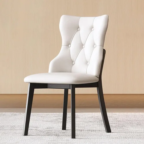 Vista 9 de Upholstered Dining Chairs with Backrest,Kitchen Chairs Leather,Living Room Chair with Wood Legs for Home, Restaurant, Hotel, Conference Room Grey