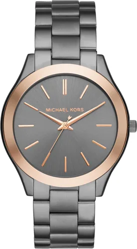 Vista 7 de Michael Kors Reloj de gran tamaño Slim Runway para hombre, reloj de acero inoxidable para hombres