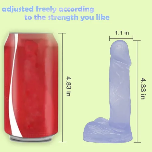 Vista 3 de Consolador pequeño realista de 4 pulgadas, tapón anal para principiantes, consolador anal suave con eje curvado y bolas, juguete sexual