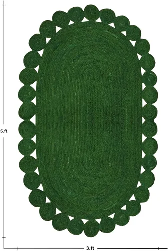 Vista 53 de Natural Jute Collection - Alfombra rectangular de 2 x 3 pies, alfombra de yute trenzada a cuadros multicolor de 0.27 pulgadas de grosor, ideal