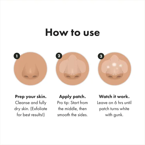 Vista 5 de Mighty Patch Nose Parches para Espinillas de Hero Cosmetics, Tiras de Poros Hidrocoloide Grandes, Aprobadas por Dermatólogos, de Noche, Adhesivos