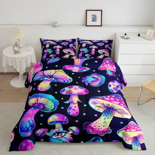 Vista 61 de Erosebridal Edredón de Gatos Lindos para Niños con Líneas de Arcoíris Neón, Juego de Ropa de Cama Individual para Niñas, Niños y Adolescentes, Gatos