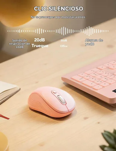 Vista 2 de Trueque - Ratón inalámbrico para laptop, ratón de computadora ergonómico de 2.4GHz con botones de atrás y adelante, 3 niveles de DPI ajustables, 6