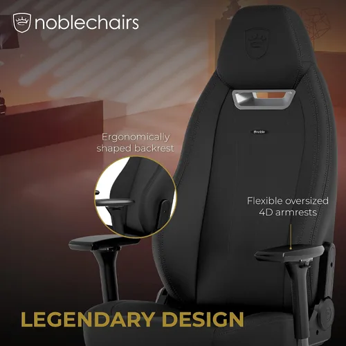 Vista 4 de noblechairs Silla ergonómica Legend para juegos, piel sintética de edición negra