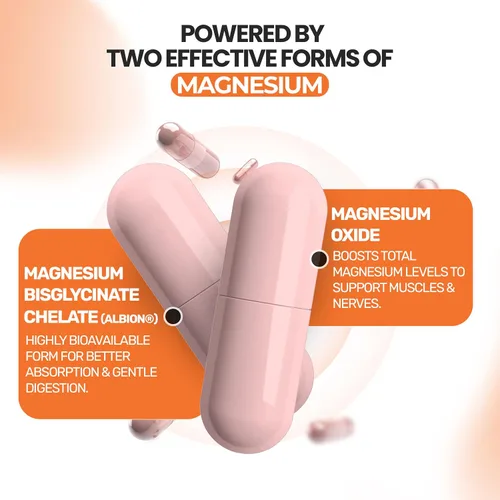 Vista 3 de Glicinato de magnesio 400 mg (quelato de bisglicinato de magnesio tamponado) Magnesio quelado Albion® para apoyo muscular y nervioso + calma