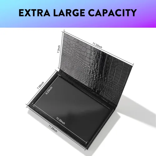 Vista 2 de Paleta de maquillaje magnética vacía grande con soporte plegable (capacidad para 60 sartenes estándar) – Estuche organizador profesional de sombra