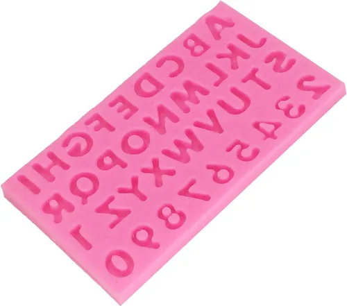 Vista 3 de Molde de silicona reutilizable de grado alimenticio con forma de letra, antiadherente, decoración de tartas de chocolate, chicle de caramelo