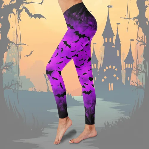 Vista 2 de Pantalones de yoga para mujer, diseño de araña, de talle alto, para Halloween, Halloween, fantasma, caramelo, sexy, leggings para mujer