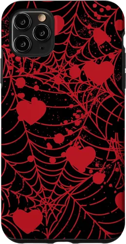 Vista 13 de Spiderweb Valentine's Day Hearts Gothic Goth Black Fairycore Case for iPhone 17